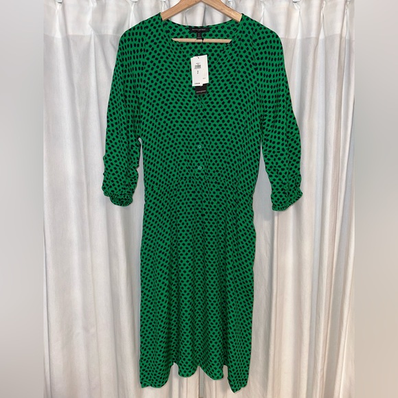 Banana Republic Emerald Patterned Midi Dress - Picture 2 of 8